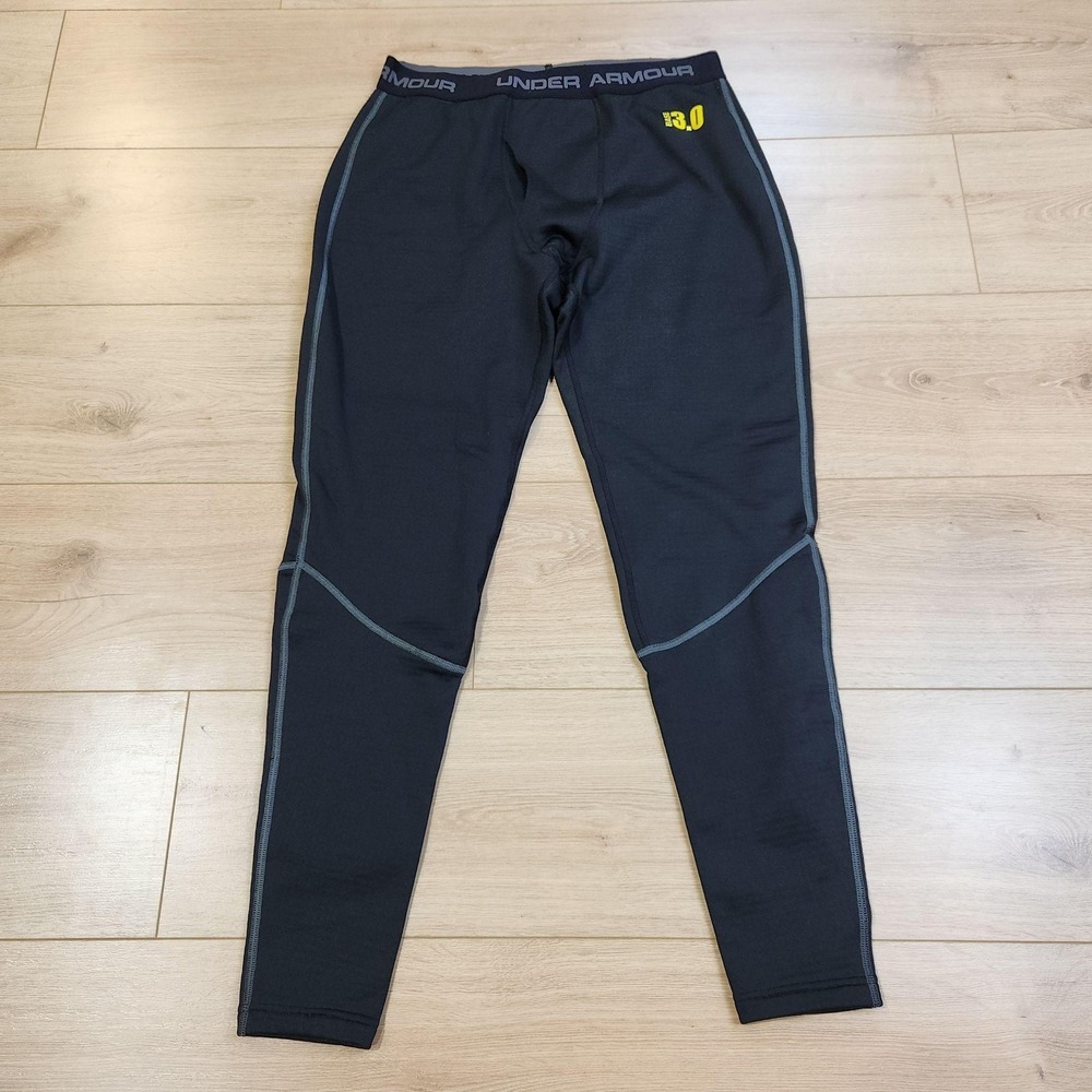 Under Armour Base 3.0 Pants Mens XL Black Fleece Thermal Compression Base Layer